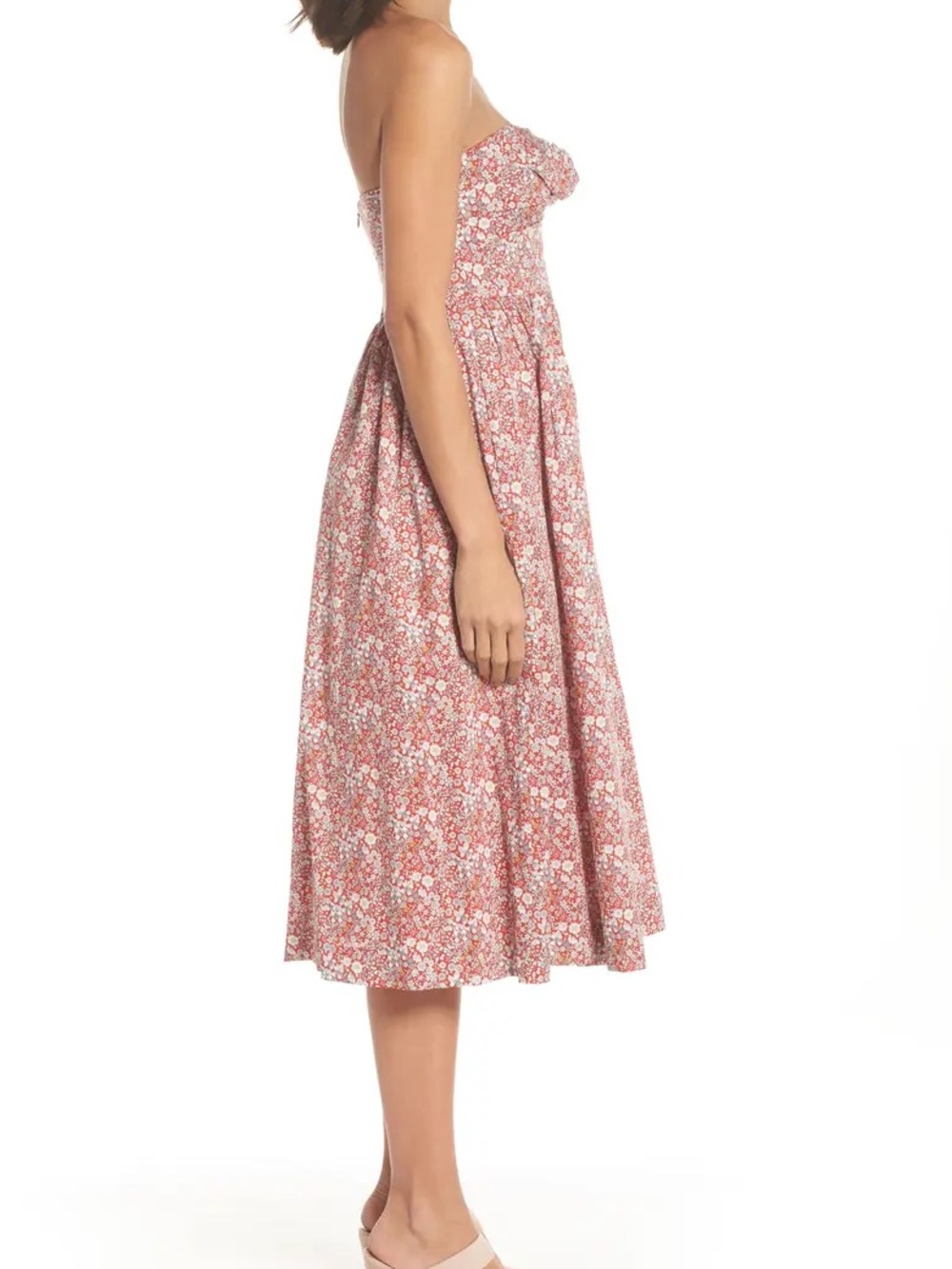 J. Crew Floral Liberty Tie Front Strapless Sweetheart Dress - Picture 4 of 14